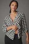 The Keaton Ruched Collared Blouse by Pilcro