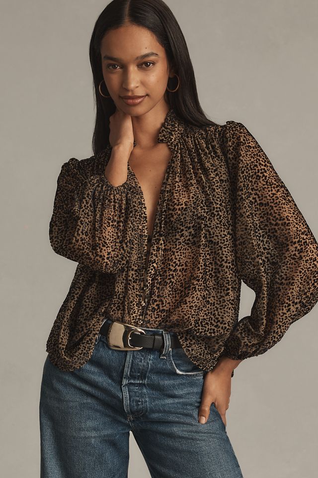 The Estela Sheer Printed Blouse: Burnout Edition