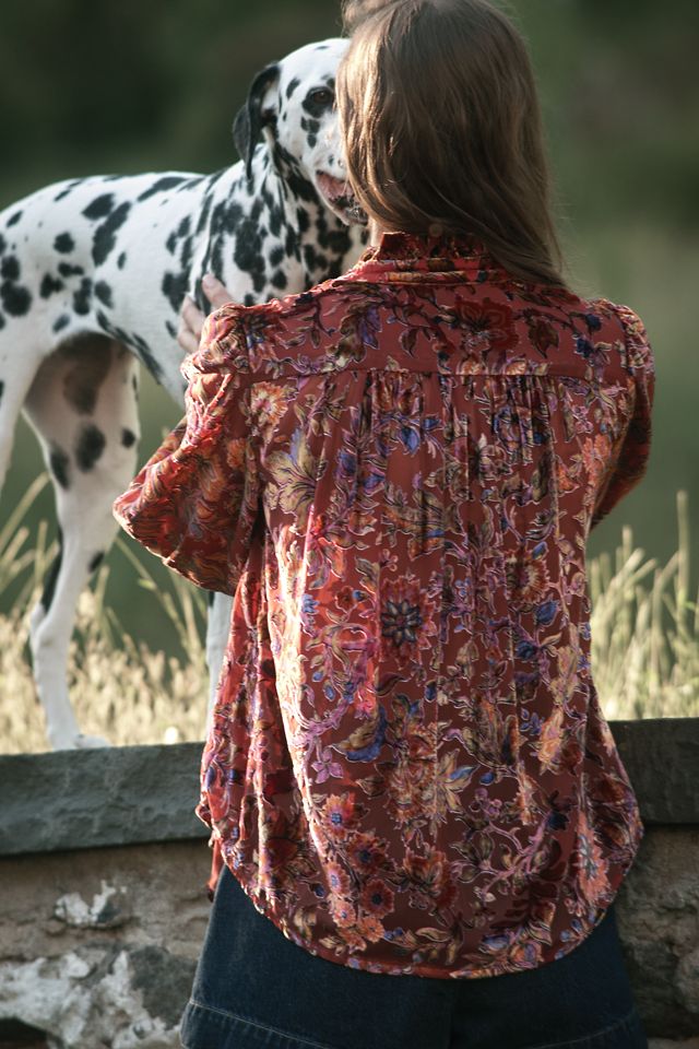 The Estela Sheer Printed Blouse: Burnout Edition #1