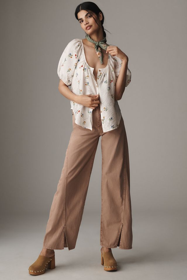 Pilcro Scoop-Neck Button-Front Printed Blouse #3