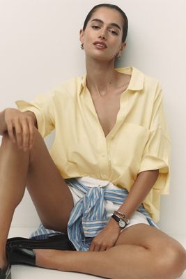 Marimekko Maija Unikko Silk Buttondown Shirt | Anthropologie