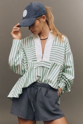 Maeve Half-Zip Long-Sleeve Swing Top