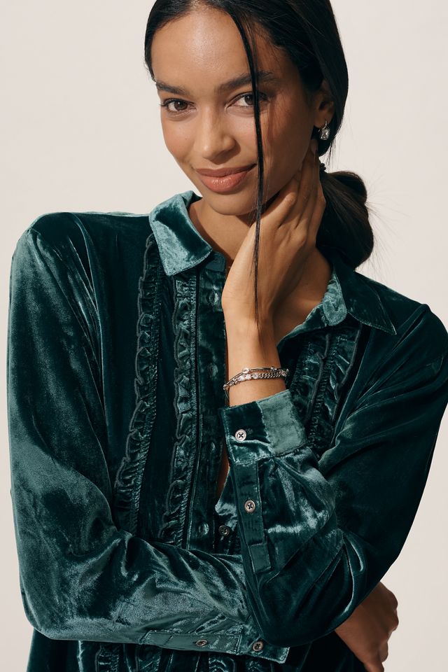 Pilcro Oversized Tuxedo Buttondown Shirt #3