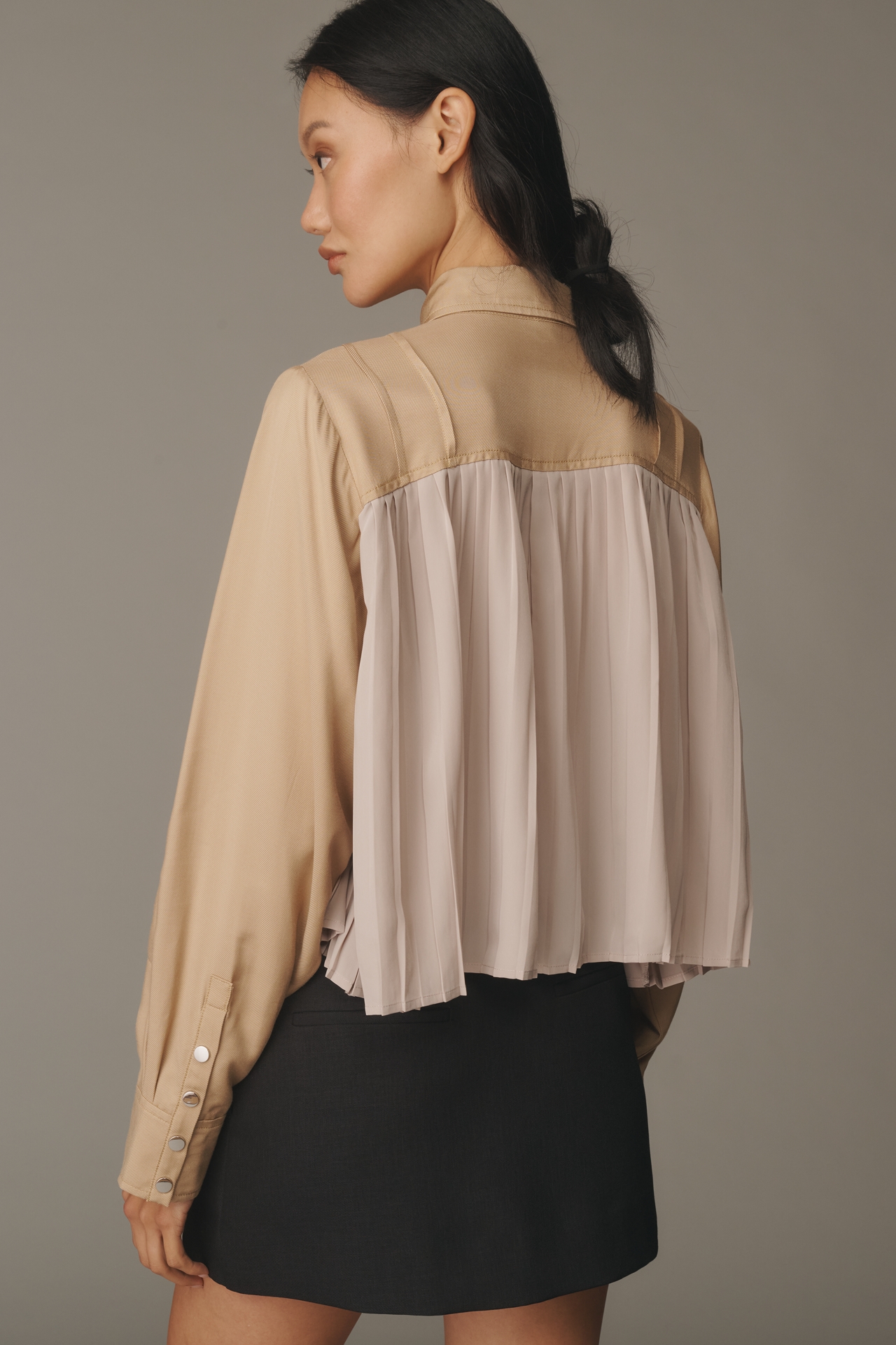 By Anthropologie Pleated Swing Buttondown Shirt