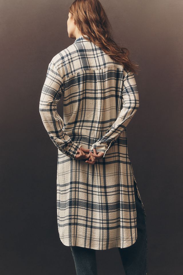Pilcro Long-Line Button-Front Plaid Shirt #3