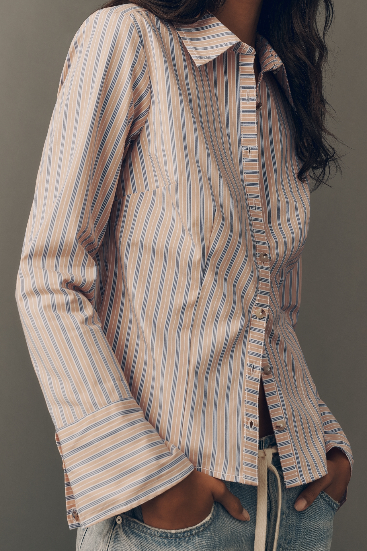 Pilcro Slim Long-Sleeve Buttondown Top