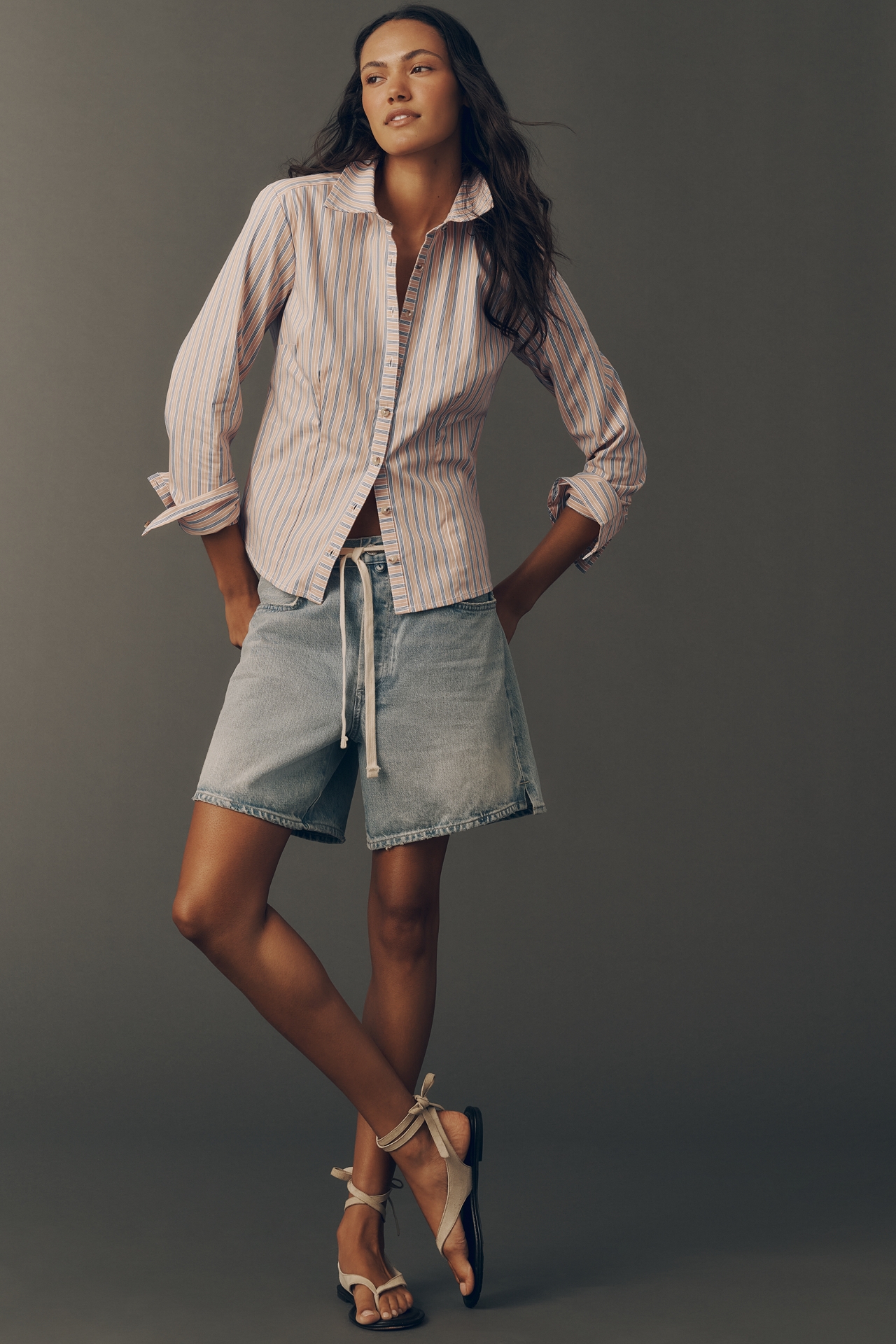 Pilcro Slim Long-Sleeve Buttondown Top