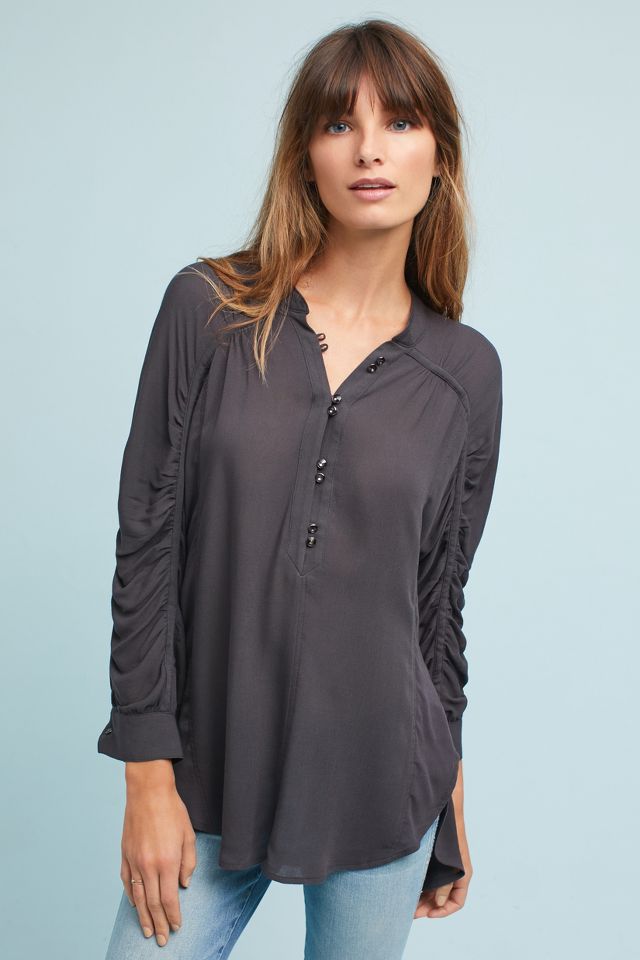 Ruched-Sleeve Tunic | Anthropologie