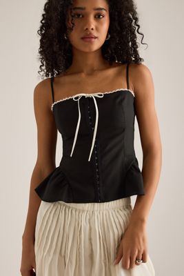 KITRI Adrea Linen-Blend Top