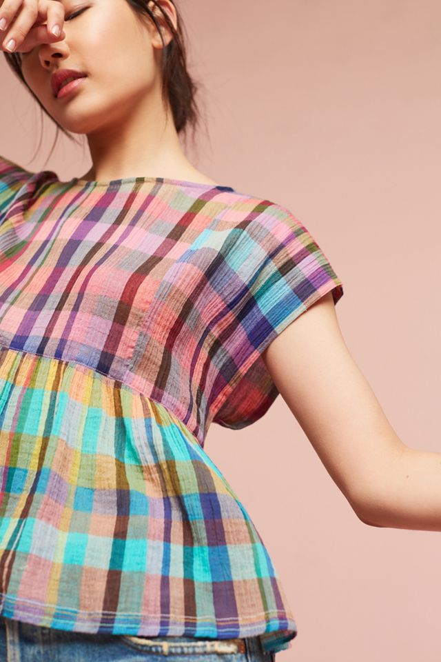 Mina Plaid Top #1