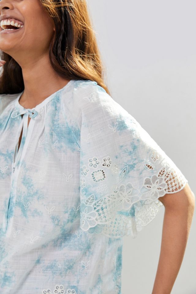 Embroidered Tie-Dye Blouse #1