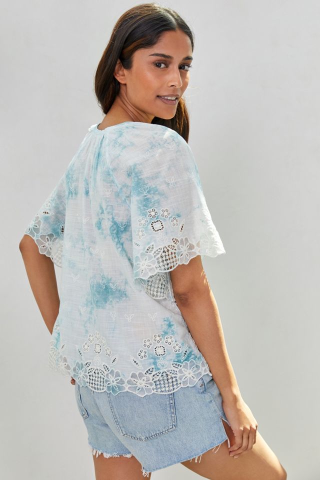 Embroidered Tie-Dye Blouse #2