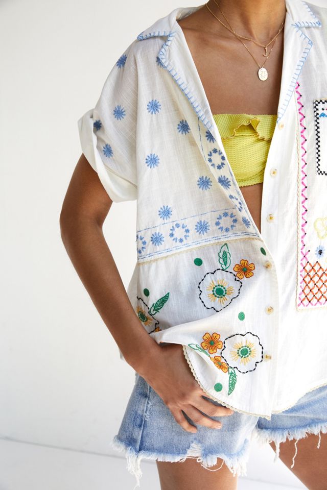 Pilcro Embroidered Surf Buttondown #1