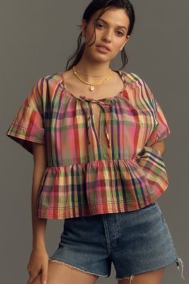 Pilcro The Tavi Blouse By : Babydoll Top Edition In Multi