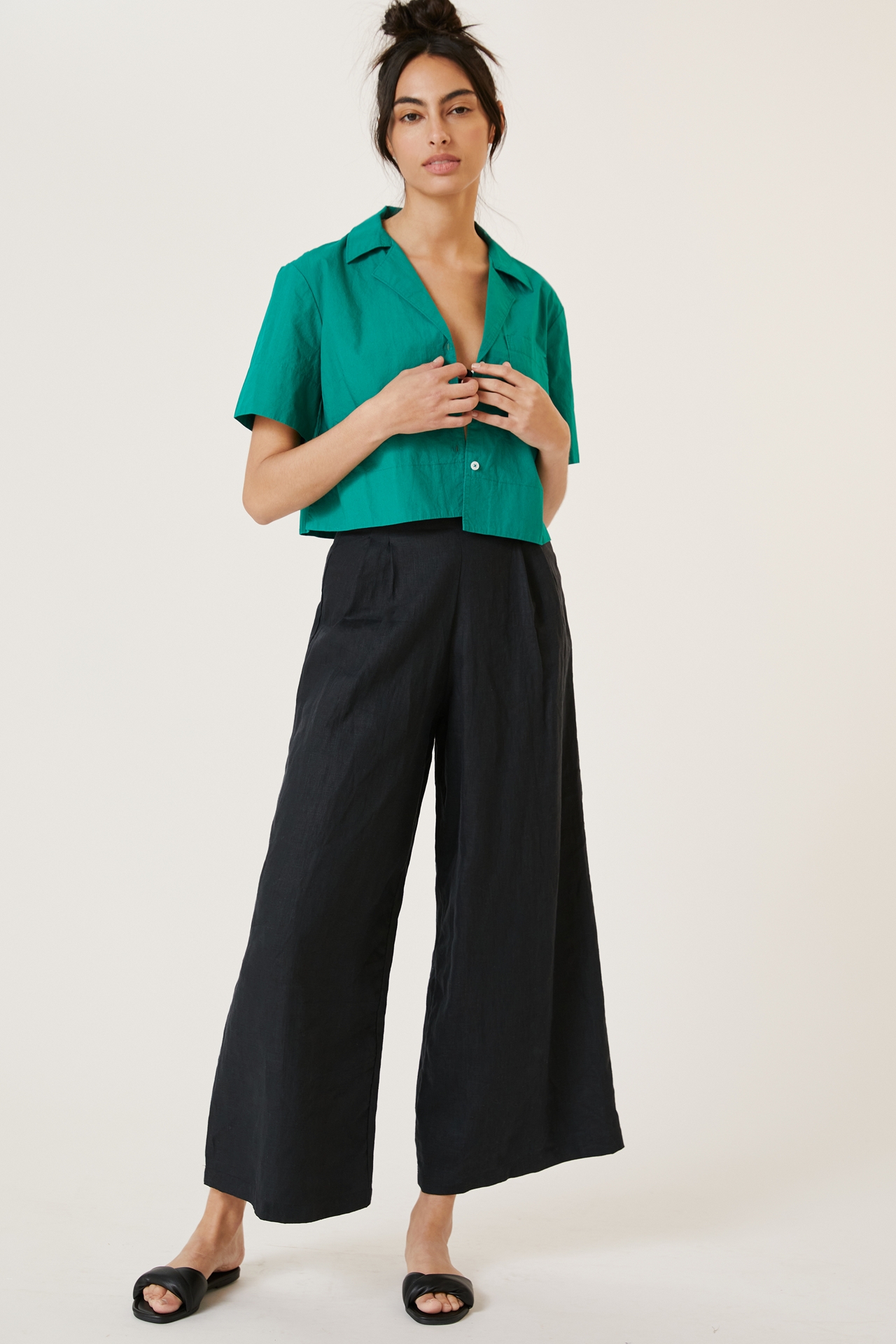 Maeve Poplin Cropped Blouse