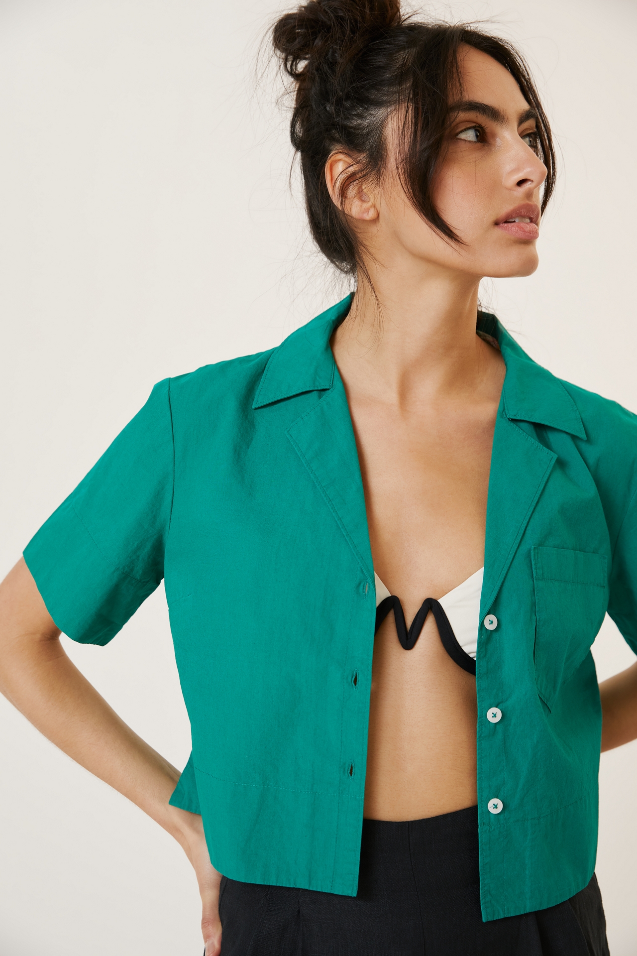Maeve Poplin Cropped Blouse