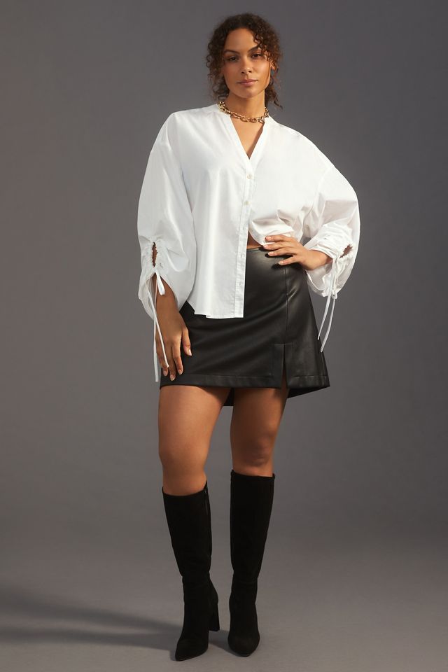 Pilcro Drawstring Poplin Blouse #6