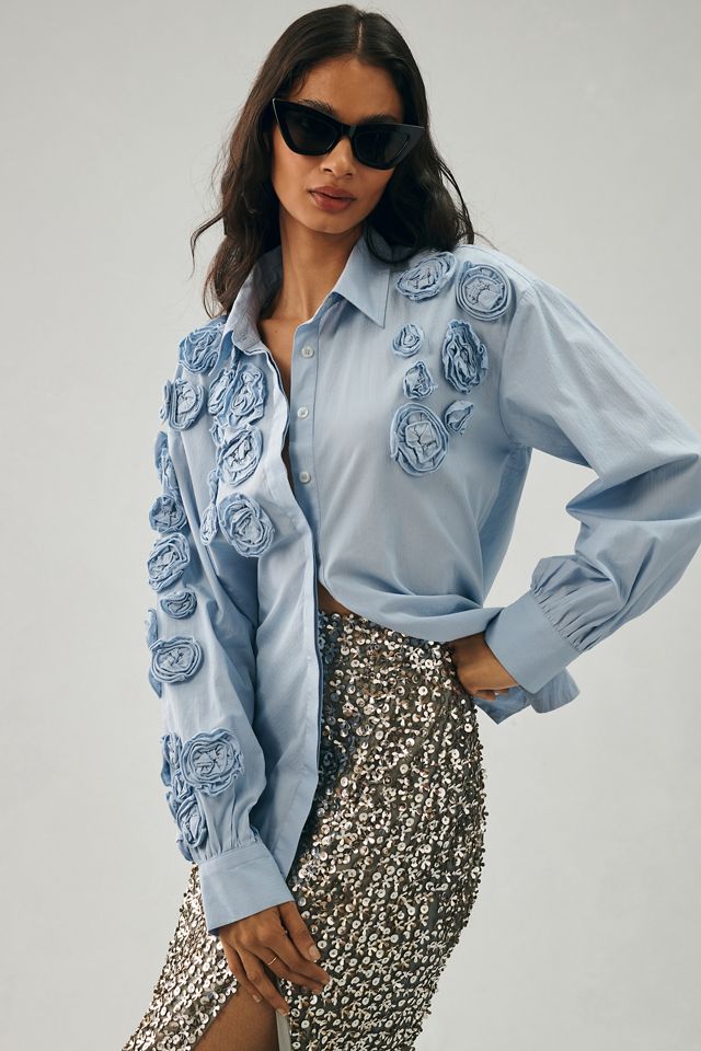 Maeve Rose Appliqué Blouse #3