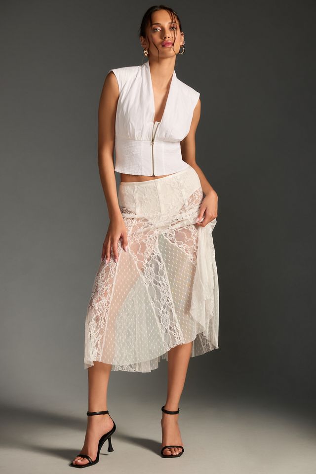 Maeve Sleeveless Zip-Front Fitted Top #2
