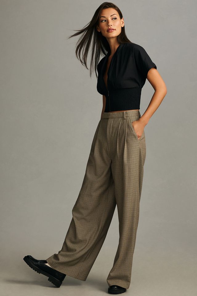 Maeve Short-Sleeve Zip-Front Blouse #1