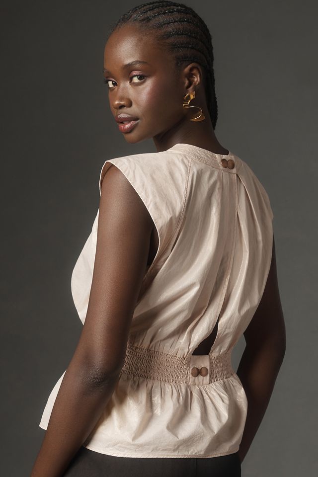 By Anthropologie Foil Poplin Shell Top #1