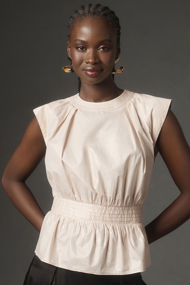 By Anthropologie Foil Poplin Shell Top #2