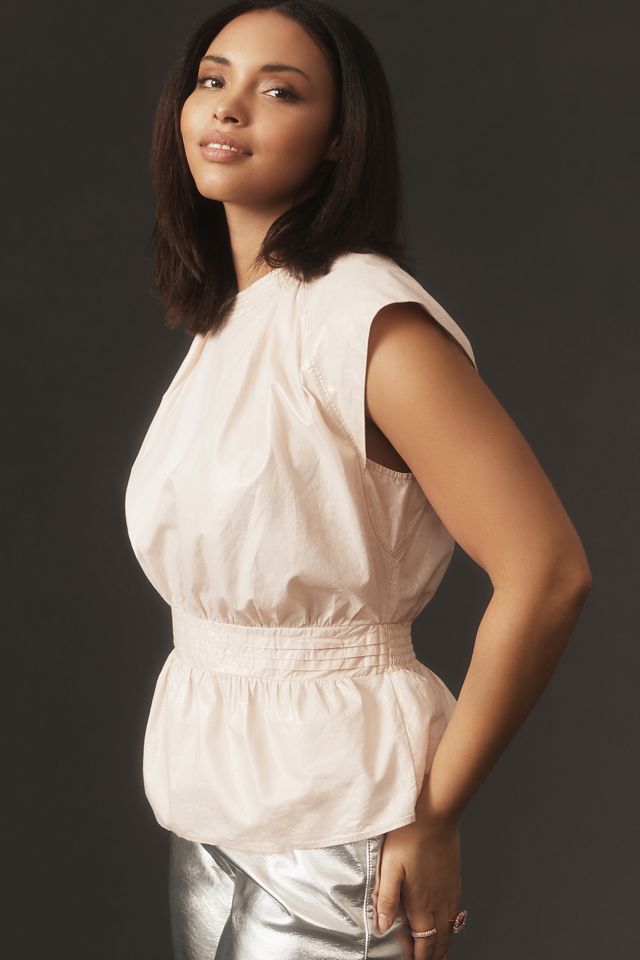 By Anthropologie Foil Poplin Shell Top #8