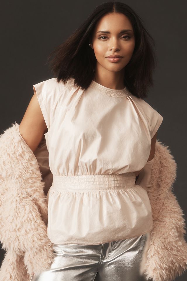 By Anthropologie Foil Poplin Shell Top #5