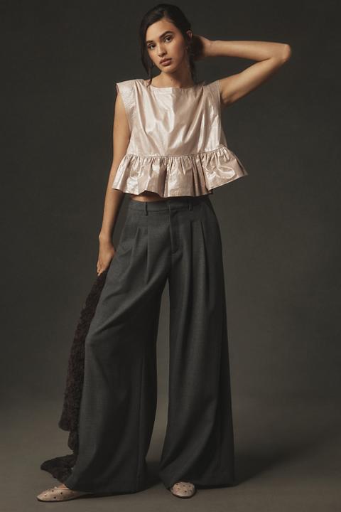 By Anthropologie Metallic Bubble Tank
