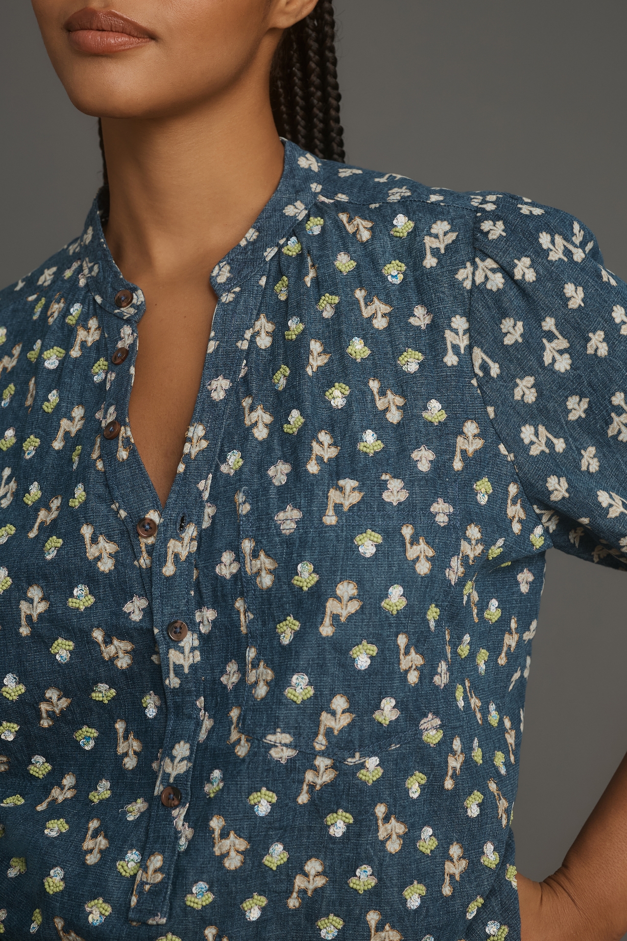 The Aly Puff-Sleeve Blouse by Pilcro