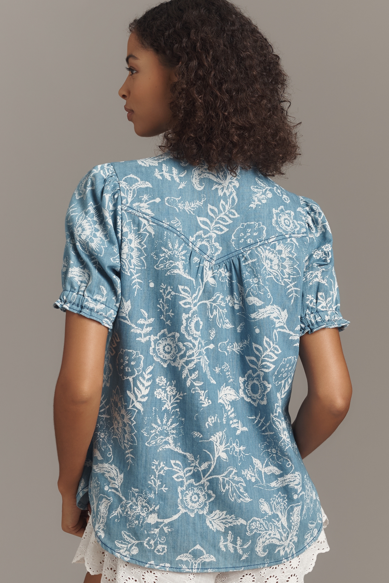The Aly Puff-Sleeve Blouse by Pilcro