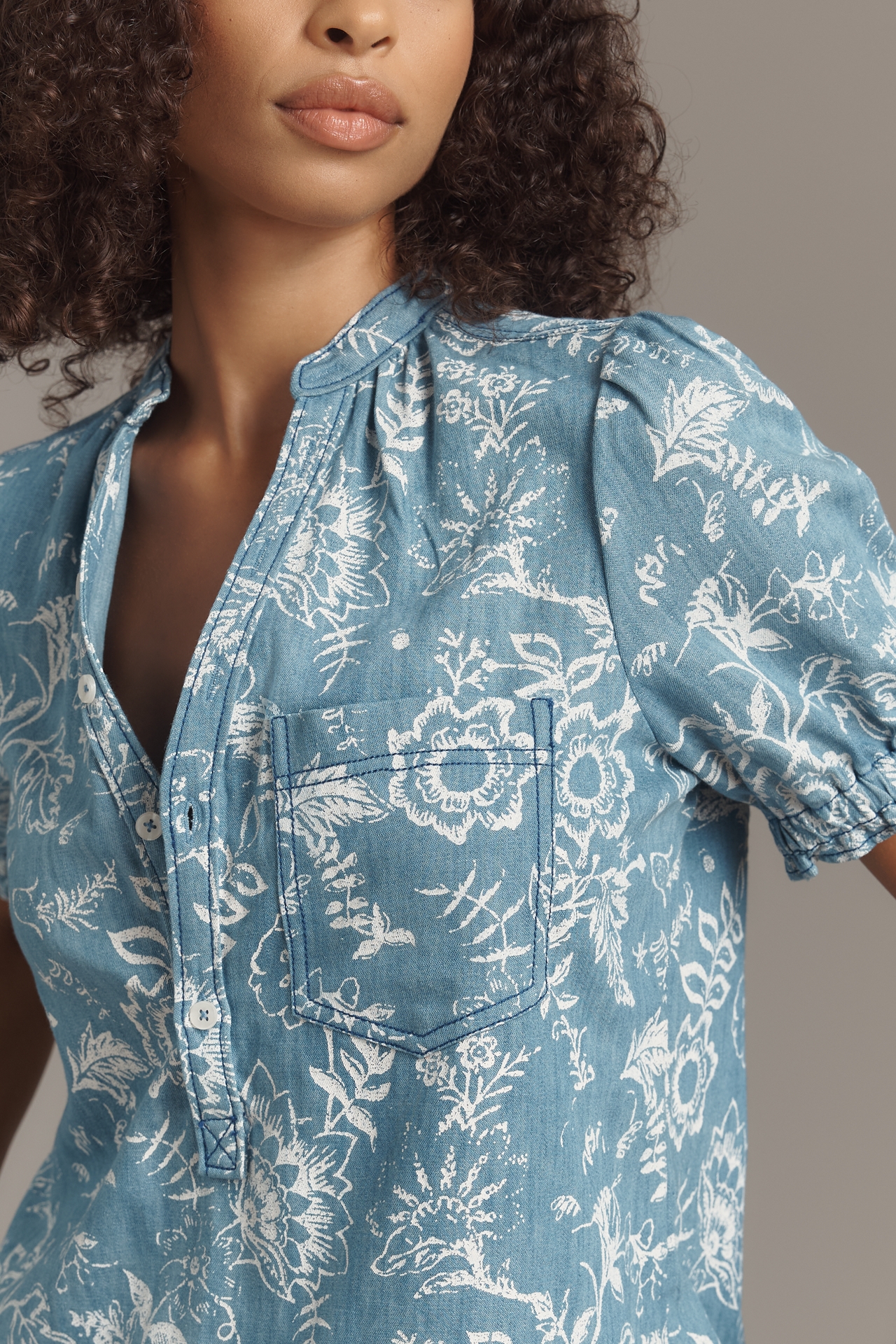 The Aly Puff-Sleeve Blouse by Pilcro