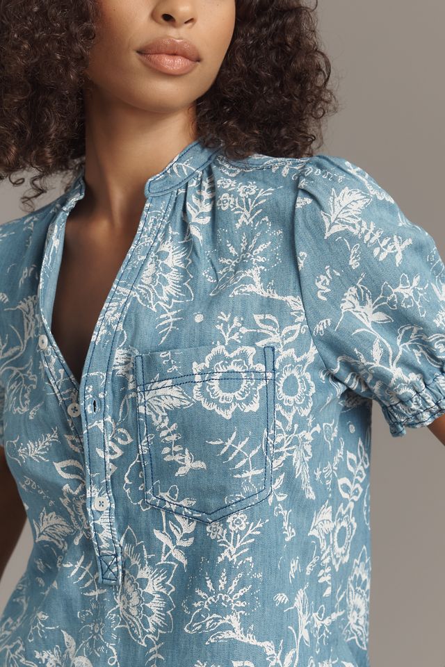 The Aly Puff-Sleeve Blouse by Pilcro #3