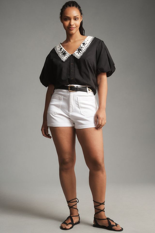 By Anthropologie Puff-Sleeve Collared Top #7