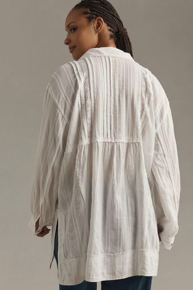 Pilcro Collared Pintuck Blouse #1