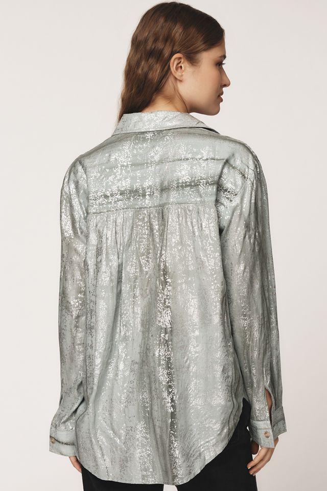 Pilcro Foil Shine Buttondown Shirt #1