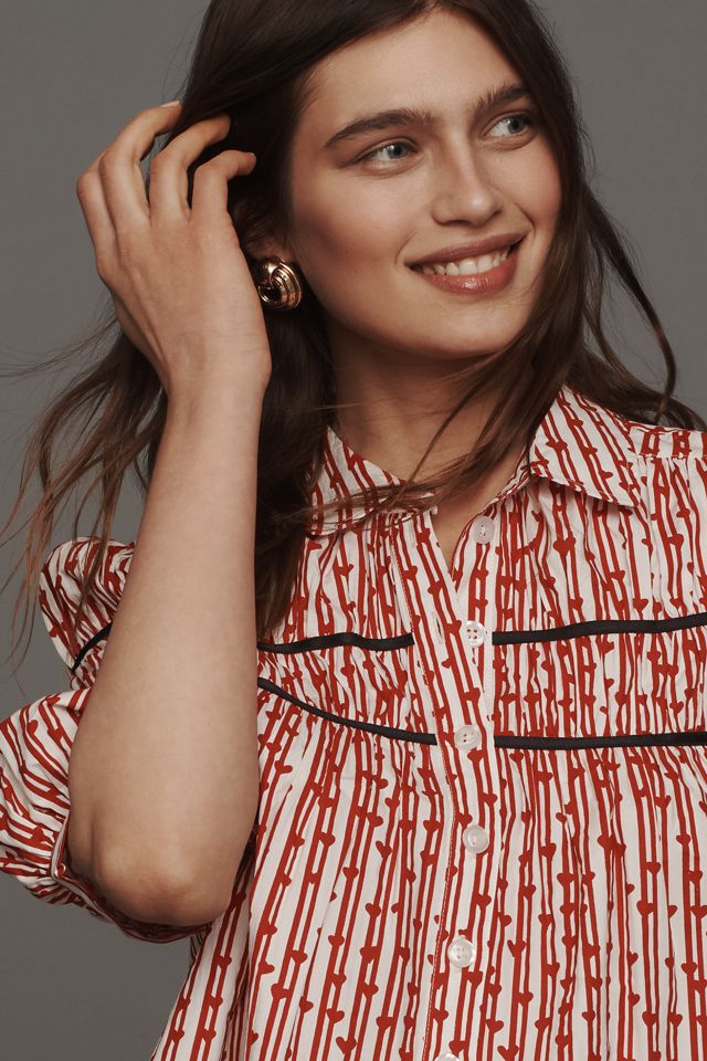 The Leandra Shirred Yoke Mini Dress by Maeve main image 1