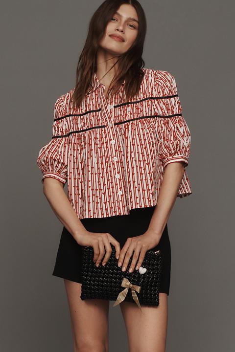 The Leandra Shirred Yoke Blouse by Maeve