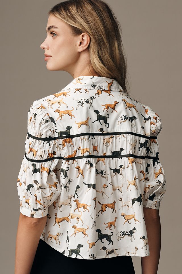 The Leandra Shirred Yoke Blouse by Maeve #1