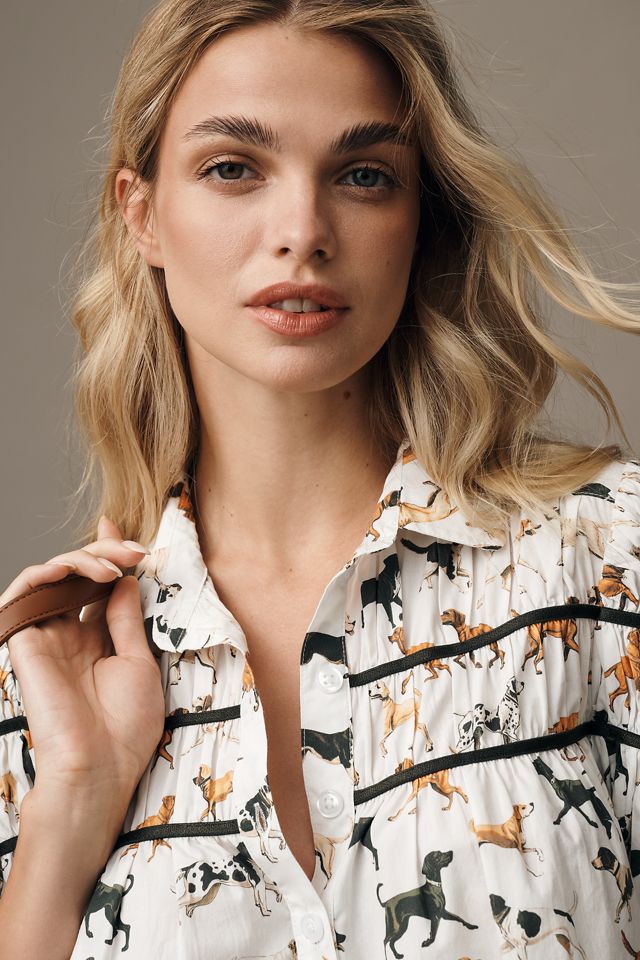 The Leandra Shirred Yoke Blouse by Maeve #3