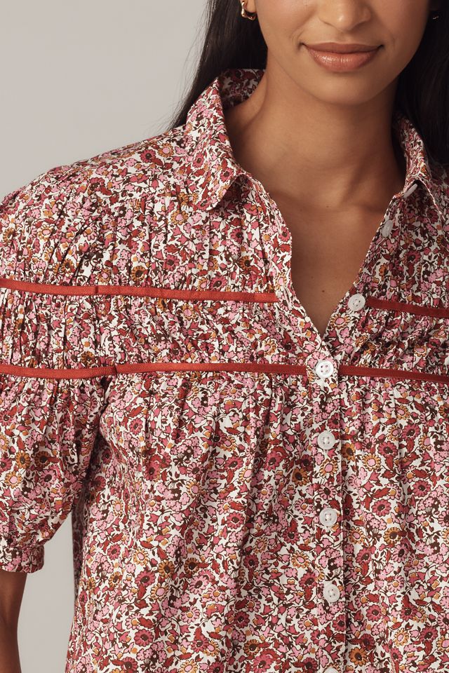 The Leandra Shirred Yoke Blouse by Maeve #2
