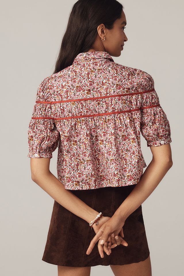 The Leandra Shirred Yoke Blouse by Maeve #3