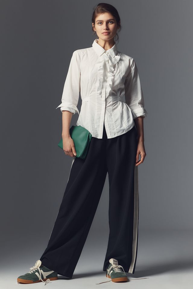Pilcro Bell-Sleeve V Ruffle-Front Buttondown Shirt #2