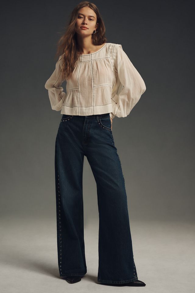 By Anthropologie Relaxed Long-Sleeve Swing Blouse #2