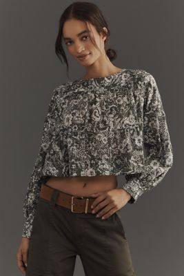 Von Anthropologie Entspannt Langarm Schwingen Bluse
