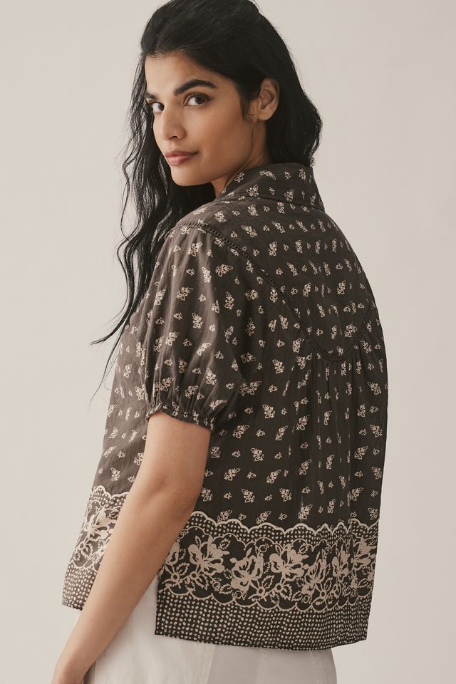 Pilcro Short-Sleeve Popover Blouse #1