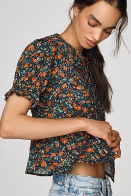 Pilcro Keira Waisted Tuxedo Blouse