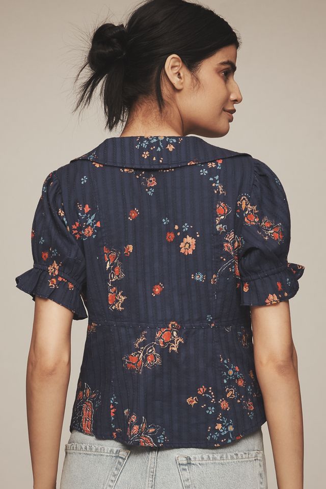The Keira Tuxedo-Front Blouse by Pilcro #1