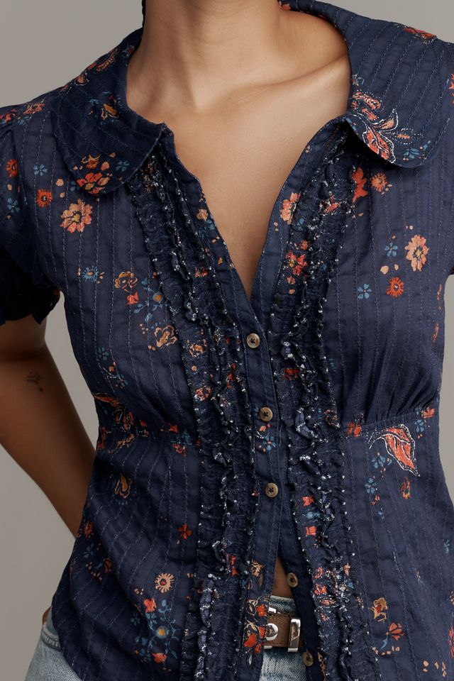 The Keira Tuxedo-Front Blouse by Pilcro #4