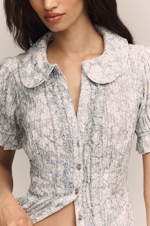 Pilcro Keira Waisted Tuxedo Blouse #1
